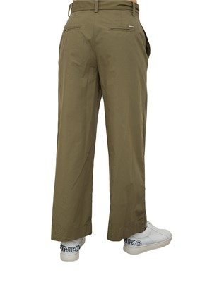 Pantaloni Liu-Jo a palazzo cropped con cintura verde in DONNA