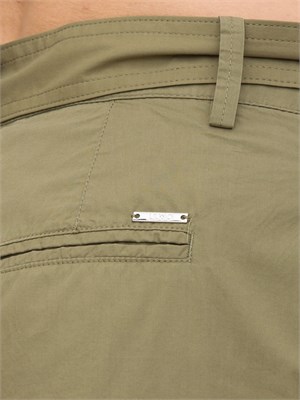 Pantaloni Liu-Jo a palazzo cropped con cintura verde in DONNA