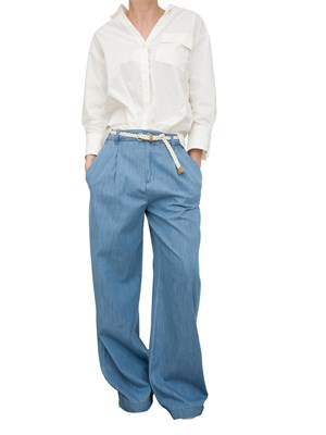 Pantaloni flare Liu-jo in denim con cintura in DONNA