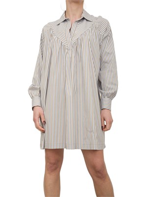 Abito in popeline Liu-jo a righe con placca logo sul retro in DONNA