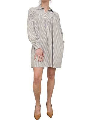 Abito in popeline Liu-jo a righe con placca logo sul retro in DONNA