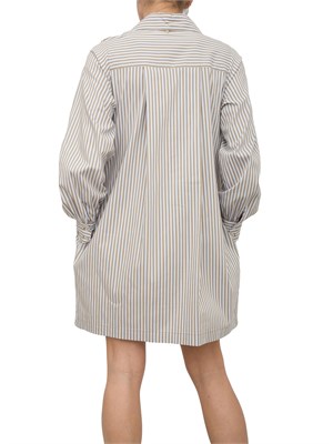 Abito in popeline Liu-jo a righe con placca logo sul retro in DONNA