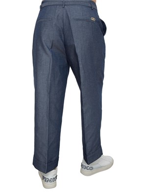 Pantaloni Liu-Jo in misto lino con cintura blu denim in DONNA