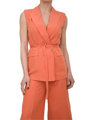 Gilet Liu-jo in misto lino arancione in DONNA