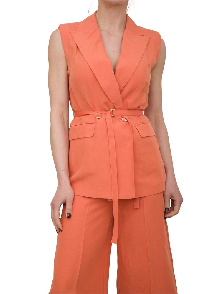 Gilet Liu-jo in misto lino arancione