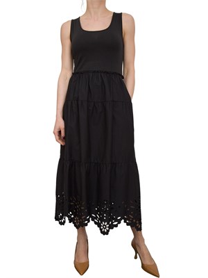Abito Liu-Jo nero in cotone con ricami in DONNA