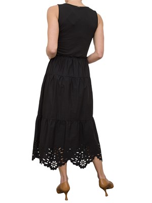 Abito Liu-Jo nero in cotone con ricami in DONNA