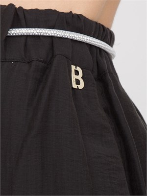 Pantaloni a palazzo Blugirl in tencel nero con cintura tubolare strass in DONNA