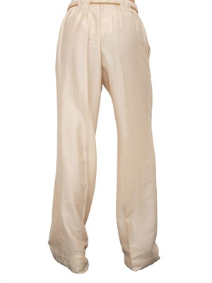 Pantaloni a palazzo Blugirl in tencel beige con cintura tubolare strass in DONNA