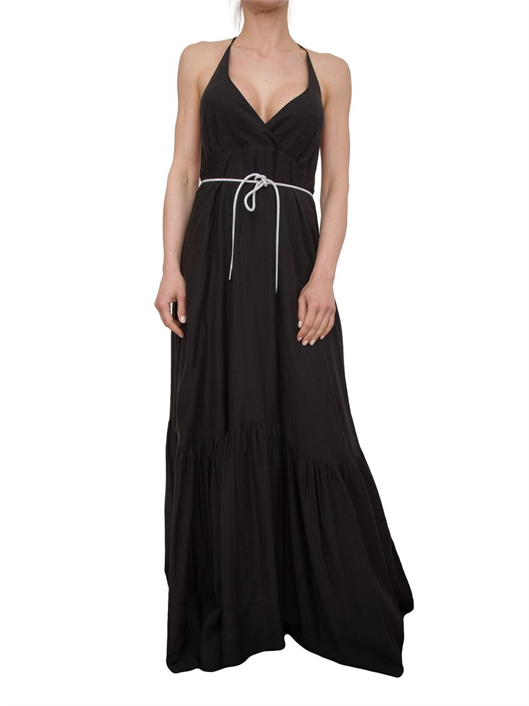 Abito lungo Blugirl in tencel nero con figura