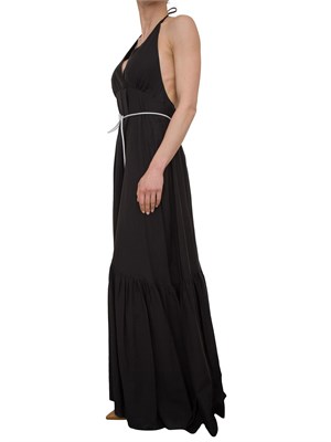 Abito lungo Blugirl in tencel nero con figura in DONNA