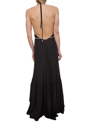 Abito lungo Blugirl in tencel nero con figura in DONNA