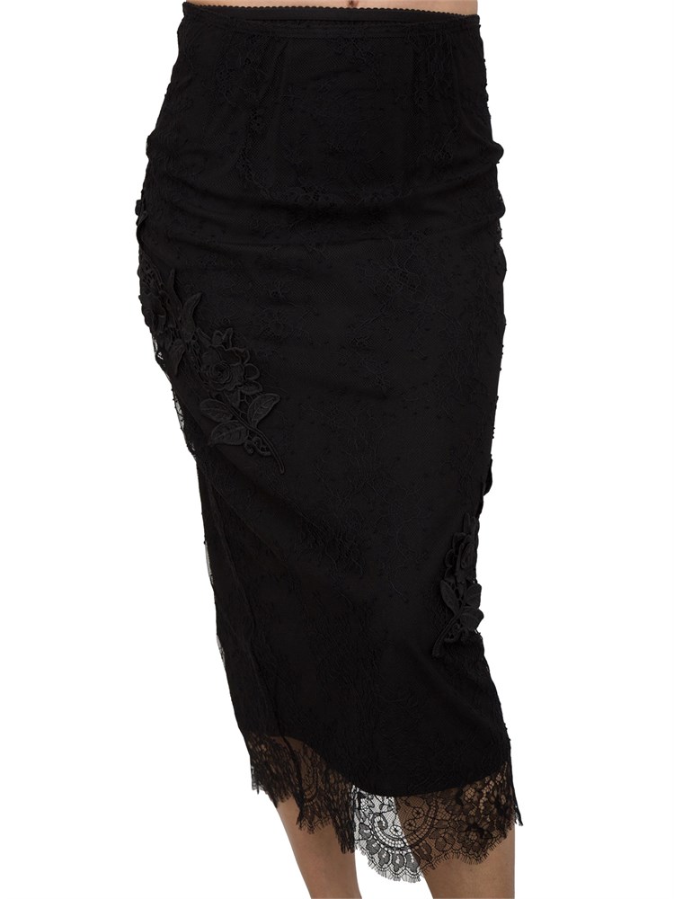 Gonna tubino Blugirl in pizzo beige con ricamo