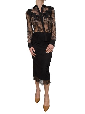 Gonna tubino Blugirl in pizzo beige con ricamo in DONNA