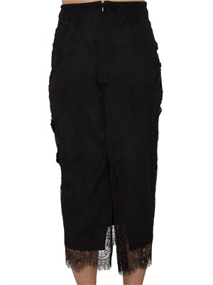 Gonna tubino Blugirl in pizzo beige con ricamo in DONNA