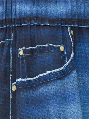 Pantaloni palazzo Blugirl in raso floreale effetto denim in DONNA