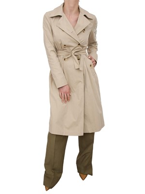 Trench beige Blugirl in gabardina con patch ricamati in DONNA