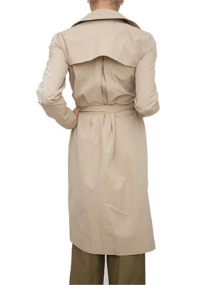 Trench beige Blugirl in gabardina con patch ricamati in DONNA