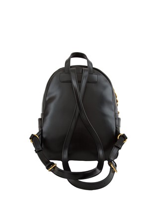 Zaino nero Liu Jo logo embossed all over con catena decorativa in DONNA