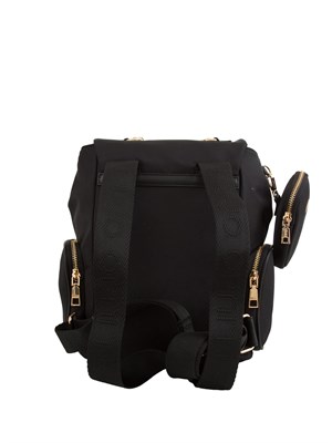Zaino Liu Jo in nylon nero con tasche e borsellino in DONNA