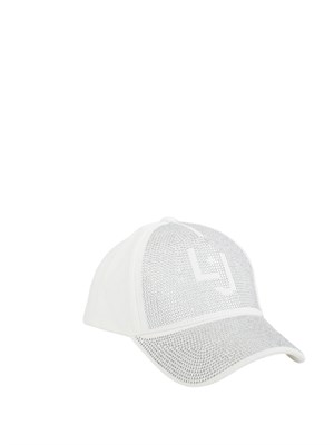 Cappello Liu Jo bianco con strass tono su tono in DONNA