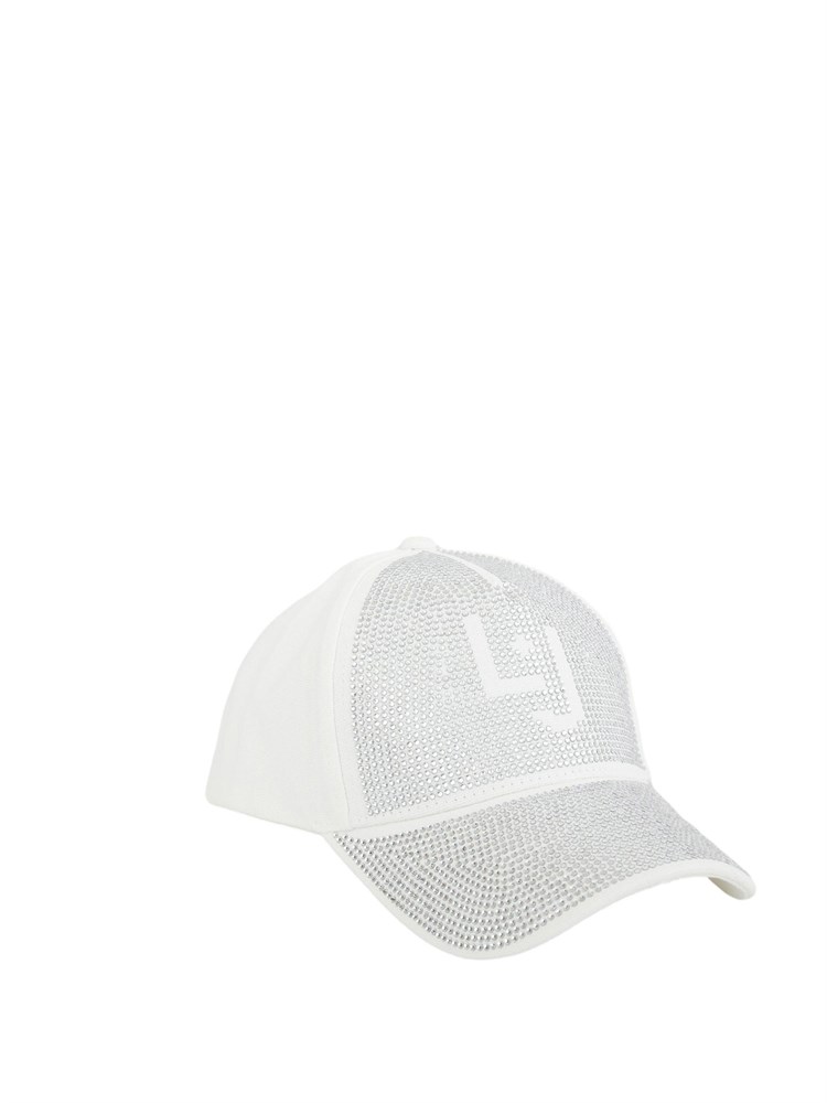 Cappello Liu Jo bianco con strass tono su tono