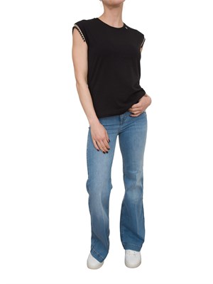 T-shirt nera Liu Jo con manica perline in DONNA