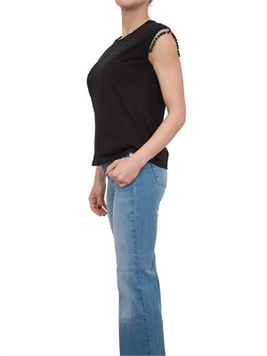 T-shirt nera Liu Jo con manica perline in DONNA