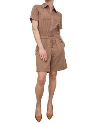 Tuta corta Liu-Jo con zip marrone in DONNA