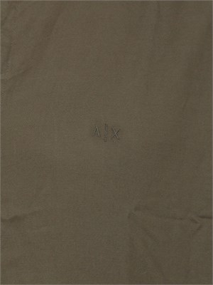 Camicia coreana  A.X. in misto lino verde in UOMO