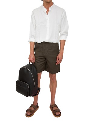 Camicia coreana  A.X. in misto lino bianco in UOMO