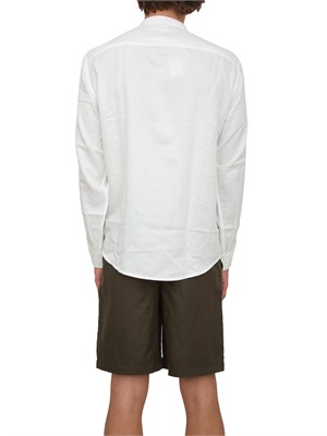 Camicia coreana  A.X. in misto lino bianco in UOMO
