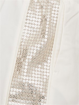 Pantaloni jogging panna Liu Jo con bande laterali di paillettes in DONNA