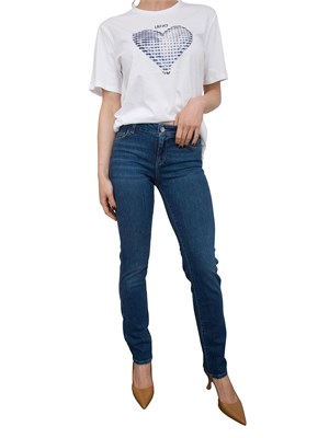 Jeans Liu-jo slim fit scuri con strass in DONNA