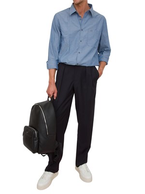 Camicia Armani Exchange azzurro in cotone in UOMO
