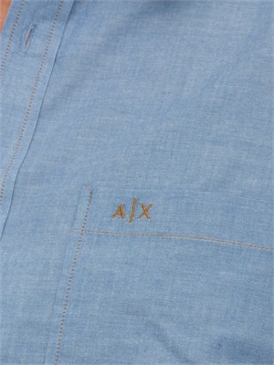 Camicia Armani Exchange azzurro in cotone in UOMO
