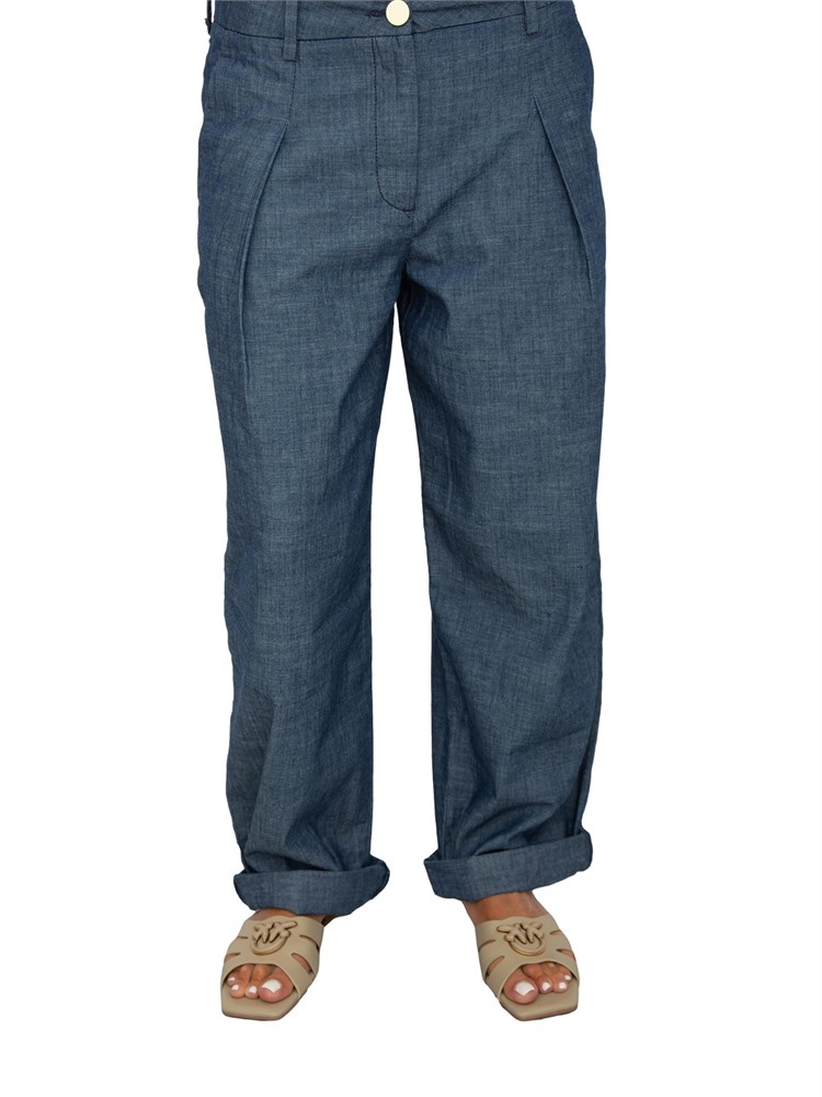 Pantaloni donna Armani Exchange con pinces in chambray