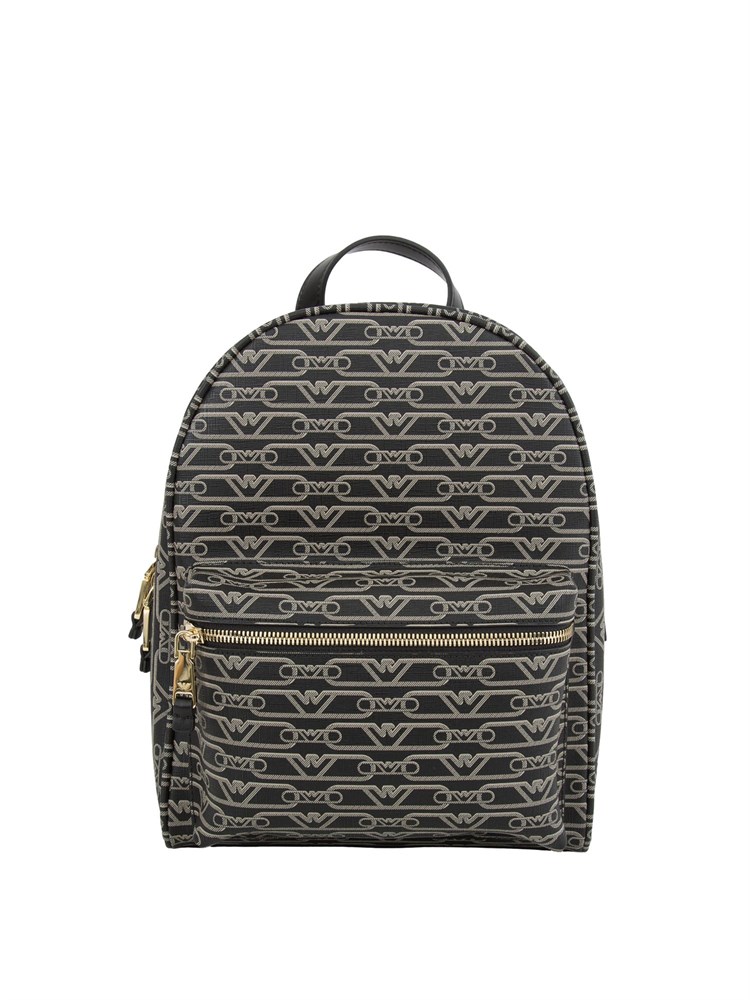 Zaino Emporio Armani stampa monogram all over nero-ecru