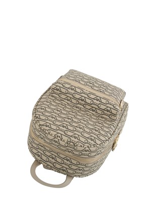 Zaino Emporio Armani stampa monogram all over ecru-nero in DONNA