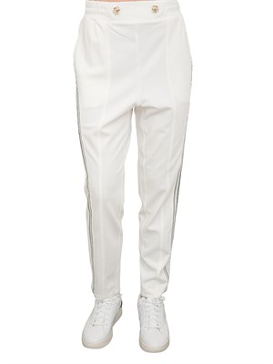 Pantaloni bianchi jopgging Liu Jo dettagli maglia laterali in DONNA