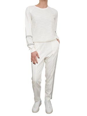 Pantaloni bianchi jopgging Liu Jo dettagli maglia laterali in DONNA