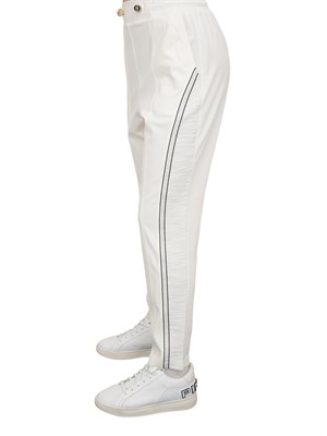Pantaloni bianchi jopgging Liu Jo dettagli maglia laterali in DONNA