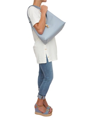 T-shirt bianca Liu Jo donna con spacchi laterali e bottoni dorati in DONNA