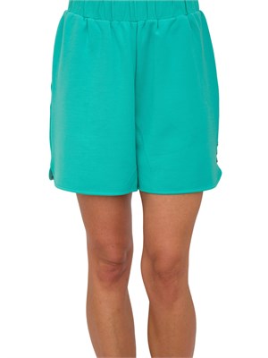 Shorts verde acqua Liu Jo donna in scuba con dettaglio gioiello sui lati in DONNA
