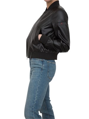 Bomber Peuterey in nappa tinta con dettagli in maglia nero in DONNA