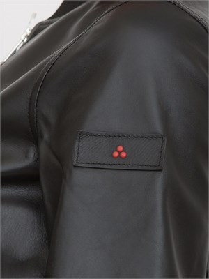 Bomber Peuterey in nappa tinta con dettagli in maglia nero in DONNA