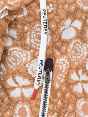 Giubbino marrone Peuterey con double face fantasia floreale marrone in DONNA