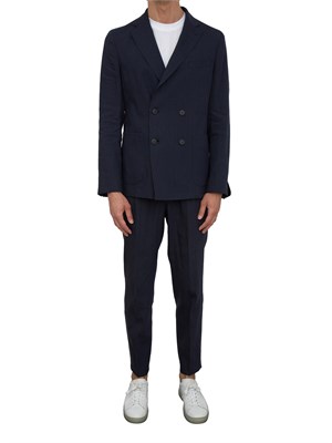Giacca Boss Doppiopetto in lino blu in UOMO