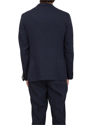 Giacca Boss Doppiopetto in lino blu in UOMO