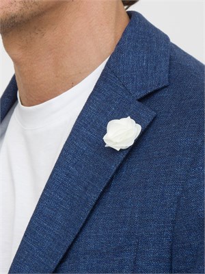 Giacca Boss in misto lino blu con micromotivo in UOMO